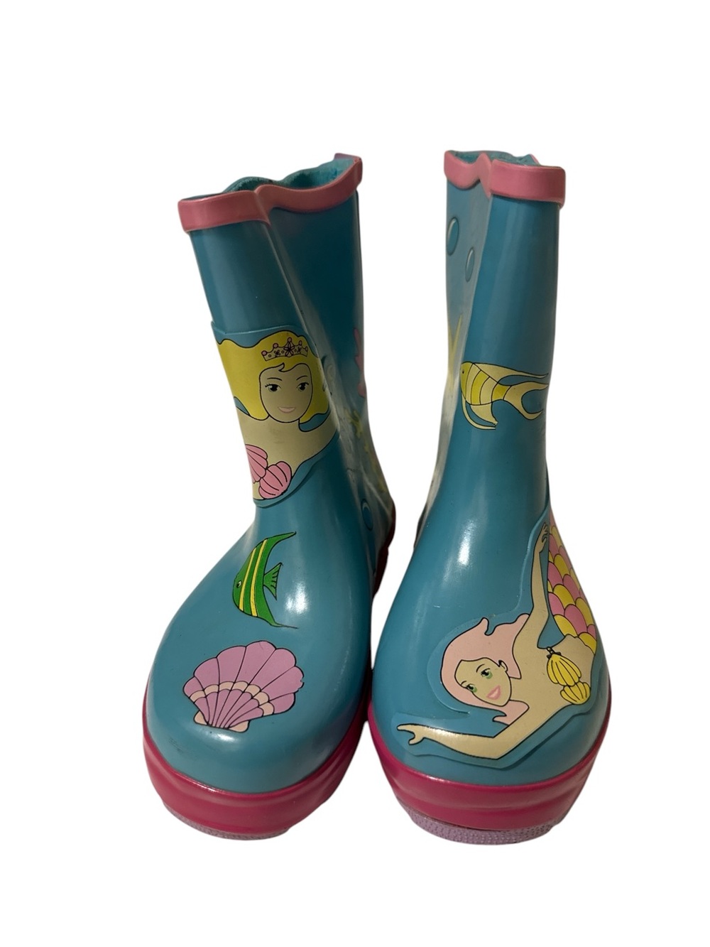 Kidorabel Mermaid Rain Boots - Teal & Pink kids rain boots
